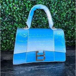Blue Ombré Patent Handbag